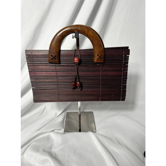 Vintage Brown Bamboo Unbranded Satchel Handbag - Picture 3 of 10